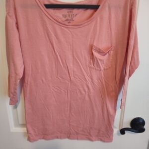 aerie Dusty Pink Scoop Neck Pocket Tee